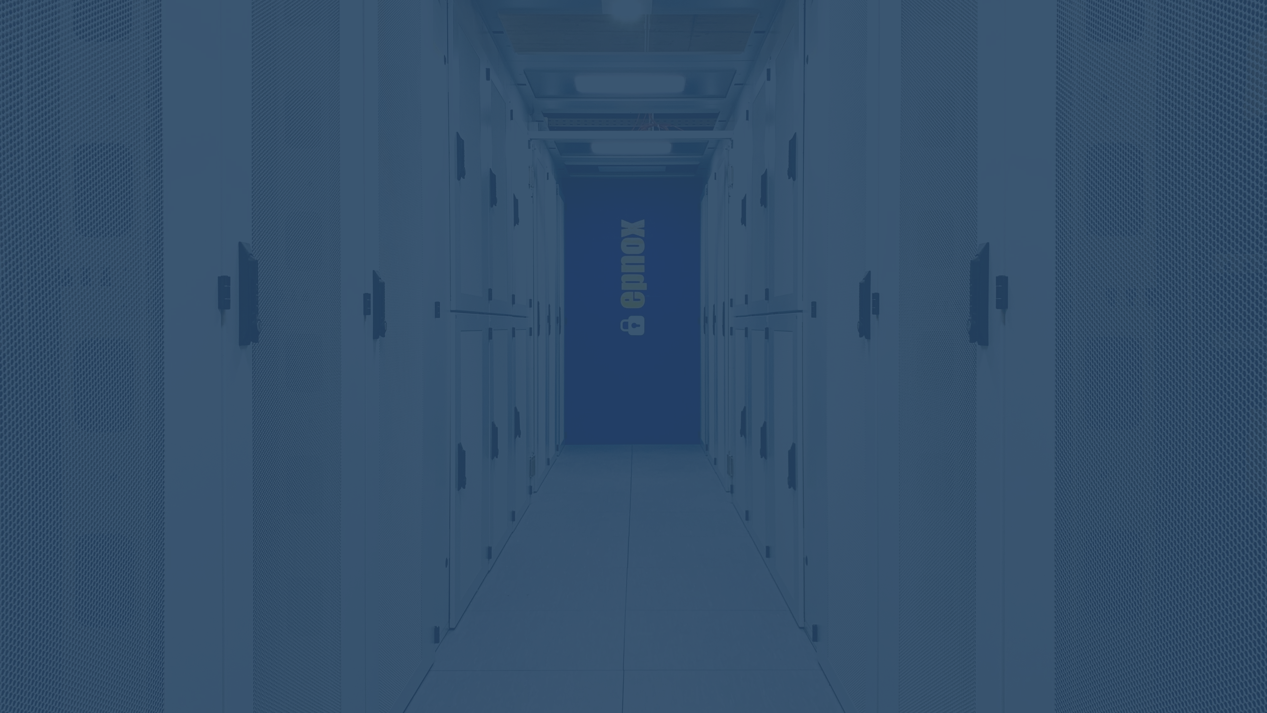 Serverraum epnox mit blauer Transparenz
